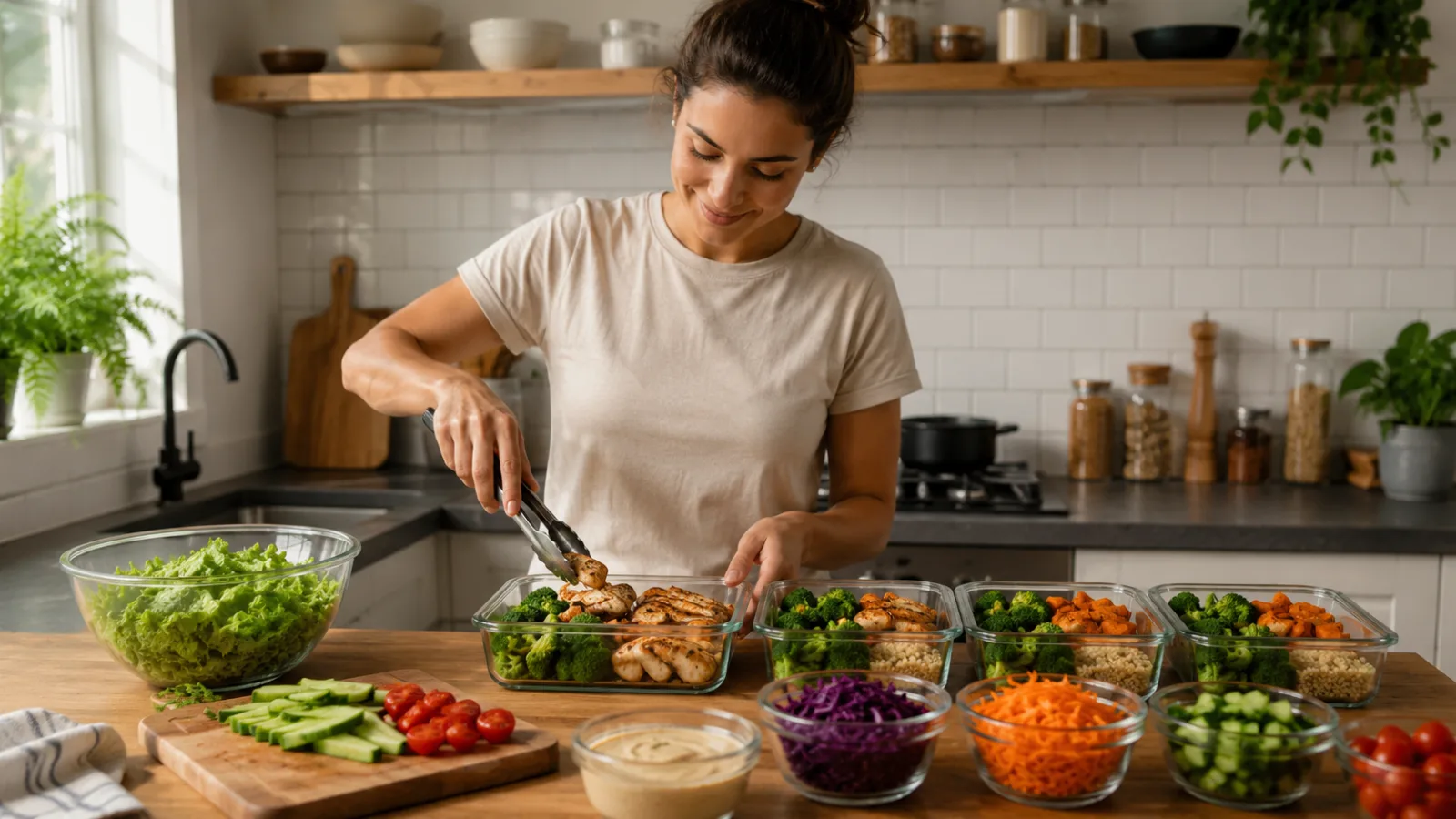 cozinha moderna e organizada para preparo de refeições